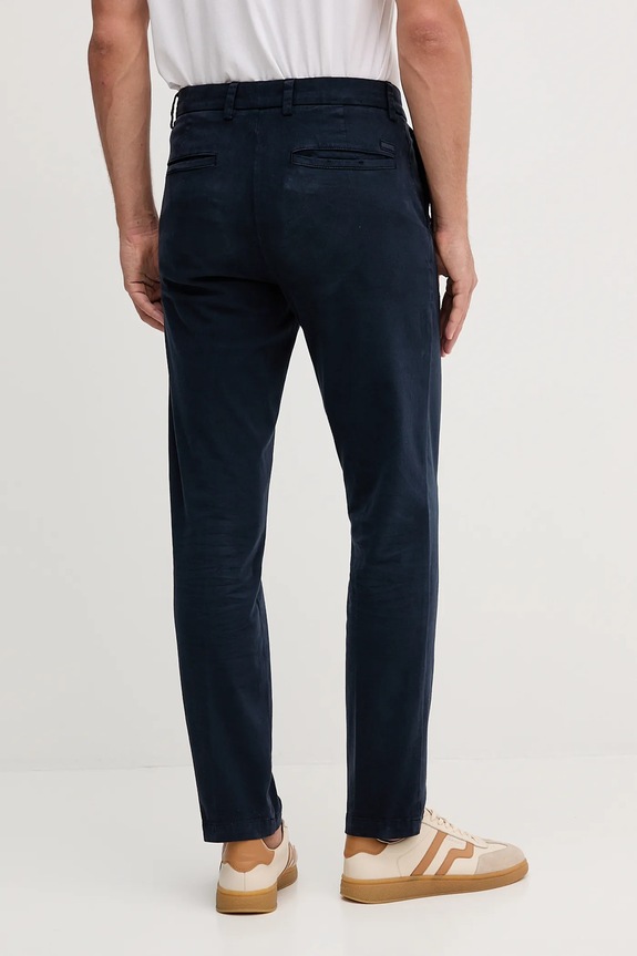 Îmbrăcăminte BOSS pantaloni chinos bărbătești din bumbac cu elastan H-Kane1 50543304 bleumarin
