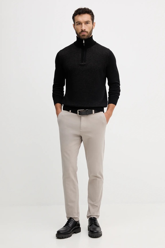 BOSS pantaloni chinos bărbați din bumbac cu elastan H-Kane1 50543304 bej SS26
