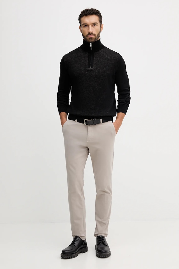 BOSS pantaloni chinos bărbați din bumbac cu elastan H-Kane1 50543304 bej SS26