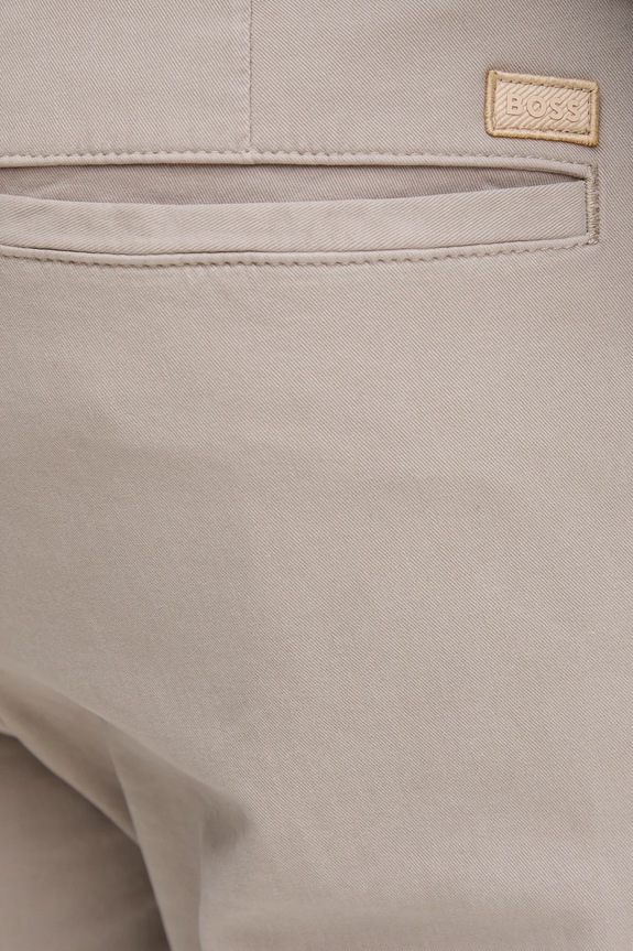 BOSS pantaloni chinos bărbați din bumbac cu elastan H-Kane1 bej 50543304
