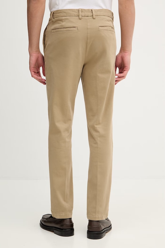 Îmbrăcăminte BOSS pantaloni chinos bărbați bumbac cu elastan H-Kane1 50543304 verde