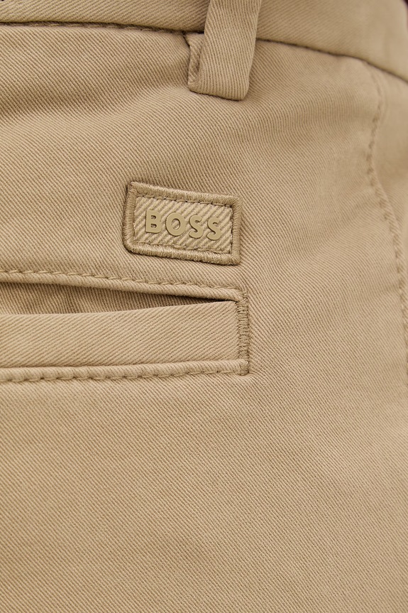 BOSS pantaloni chinos bărbați bumbac cu elastan H-Kane1 verde 50543304