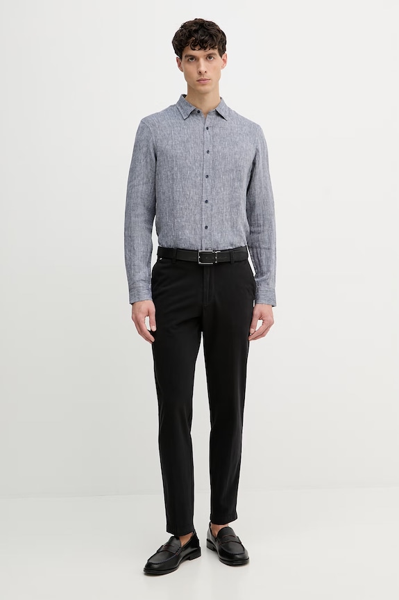BOSS nohavice chinos pánske bavlnené s elastanom H-Kane1 50543304 čierna SS26