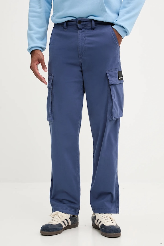 Hlače Karl Lagerfeld Jeans tkanina plava A3M10085