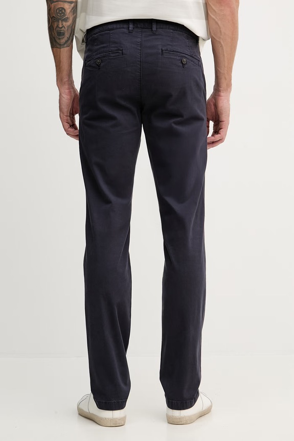 Îmbrăcăminte United Colors of Benetton pantaloni chinos bărbați din bumbac cu elastan 4TZYUF04P bleumarin