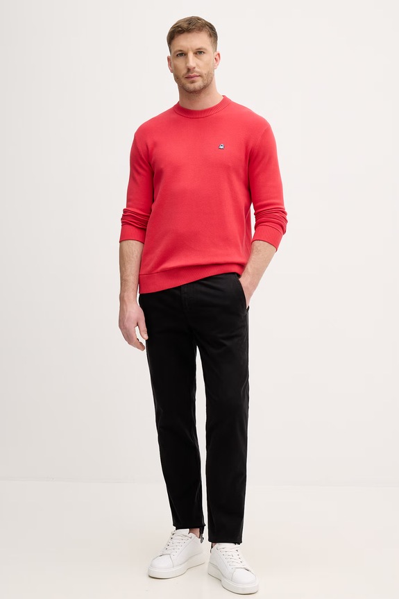 United Colors of Benetton nohavice chinos pánske bavlnené s elastanom 4TZYUF04P čierna SS26