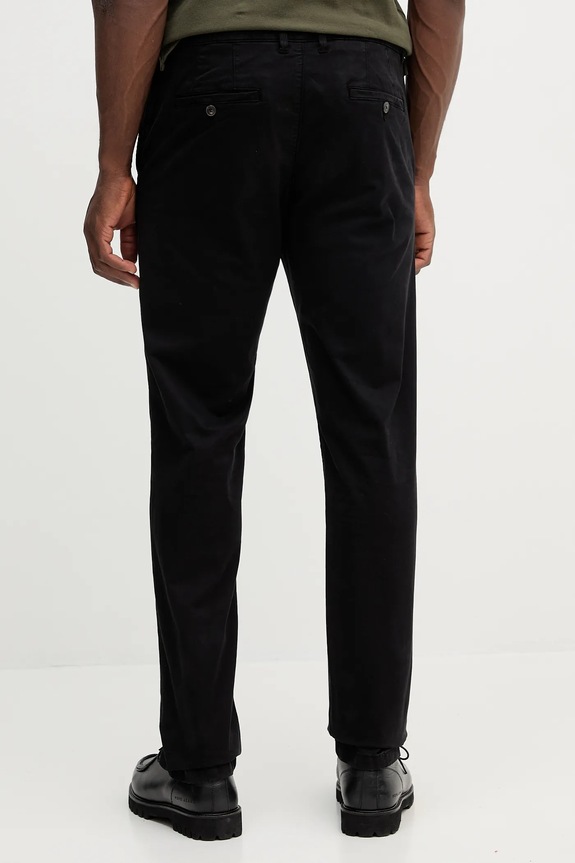 Ρούχα United Colors of Benetton Παντελόνι chino ανδρικό βαμβακερό με ελαστάν 4TZYUF04P μαύρο