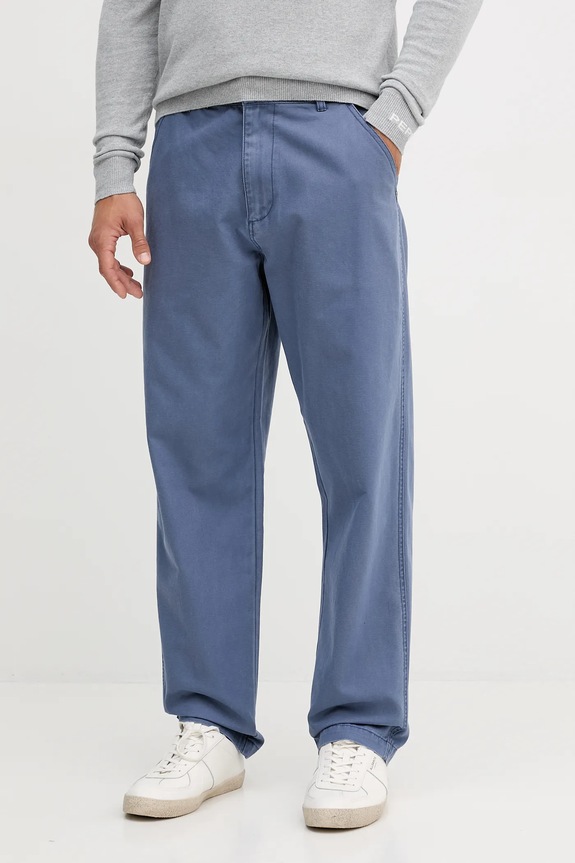 United Colors of Benetton pantaloni de bumbac drept albastru 4QHDUF05N
