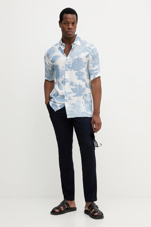 Hackett London pantaloni HM2100007R bleumarin AW25