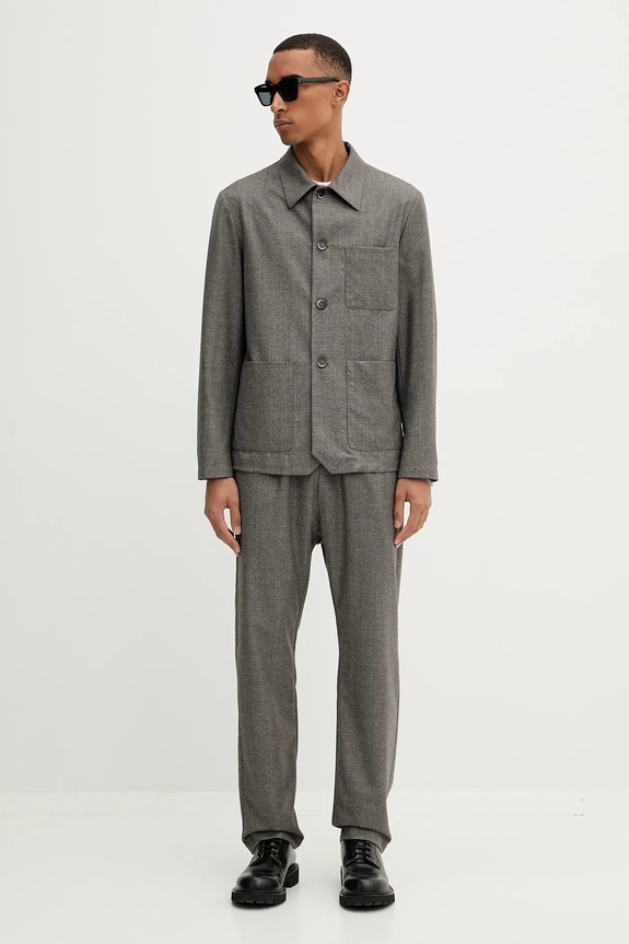 Vlněné kalhoty BARENA VENEZIA Pantalone Tosador PAU5259.501 šedá AW25