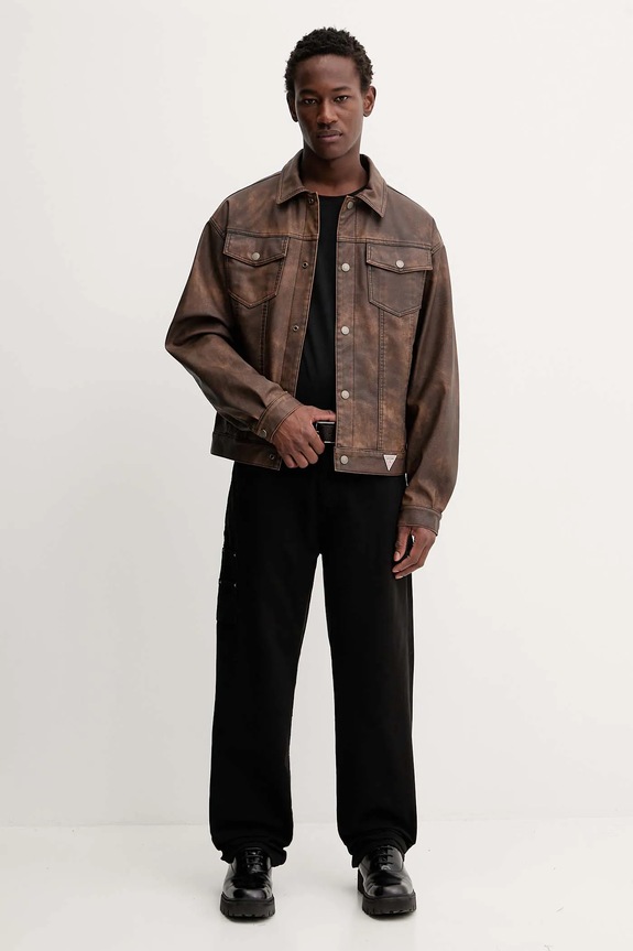 Guess Jeans pantaloni de bumbac M5YB67.WHFR1 negru AW25