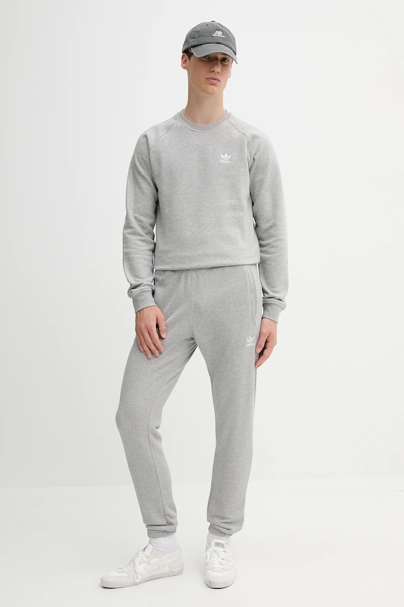 adidas Originals pantaloni de trening din bumbac Essentials JY6271 gri AW25