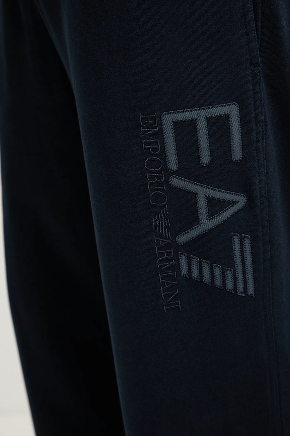 EA7 Emporio Armani pantaloni tuta di cotone blu navy AF13512.7M000906
