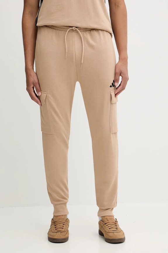 adidas spodnie dresowe Feelcozy aplikacja beżowy JX3332
