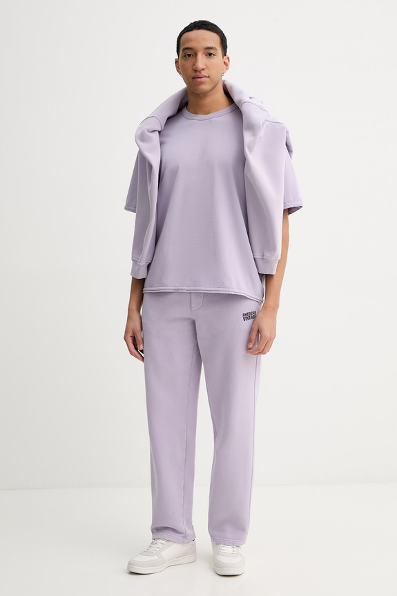 Pamučni donji dio trenirke American Vintage ljubičasta MPLI05B