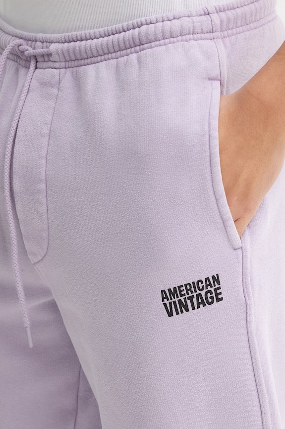 Pamučni donji dio trenirke American Vintage MPLI05B ljubičasta