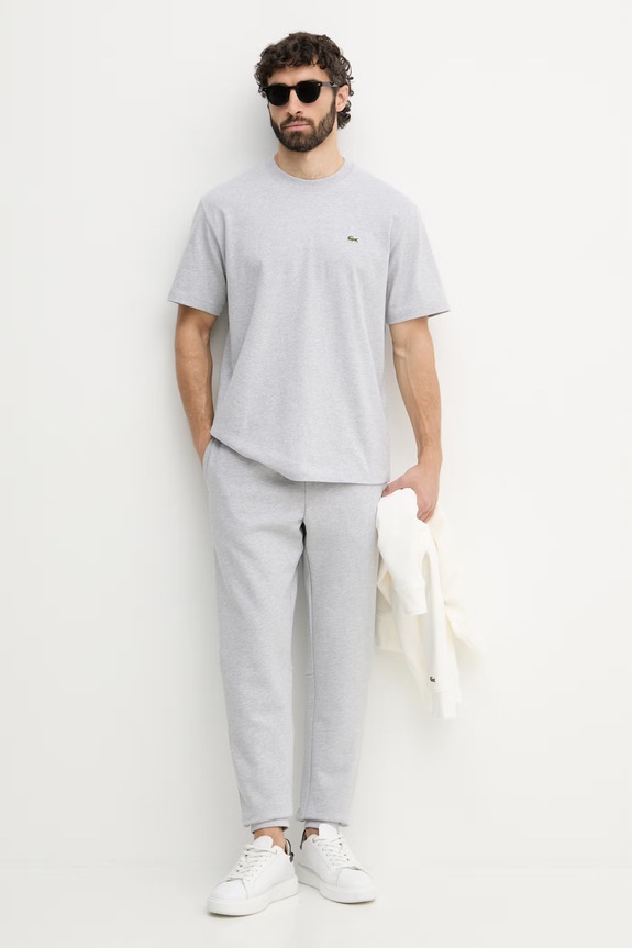 Lacoste spodnie dresowe męskie bawełniane XH9833 szary SS26