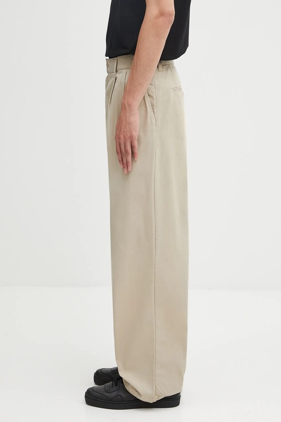 Carhartt WIP pantaloni in cotone Evan I035563.G1GD beige AW25