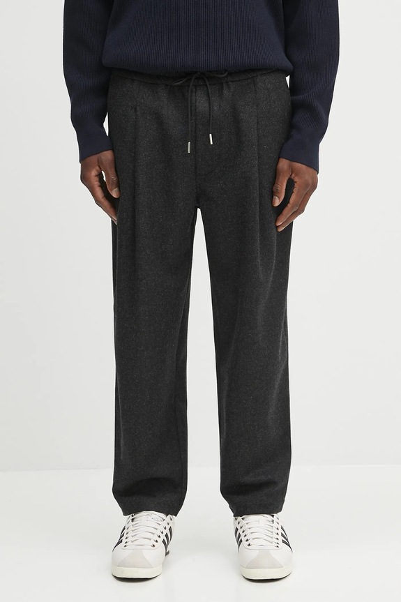 Drôle de Monsieur wool trousers Le Pantalon Cropped Flanelle wool gray H.BP167.WV008