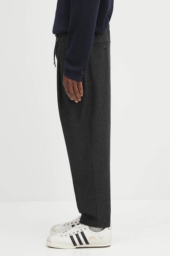 Drôle de Monsieur wool trousers Le Pantalon Cropped Flanelle H.BP167.WV008 gray AW25