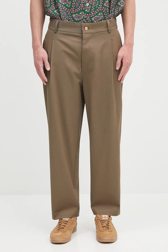 Nohavice Drôle de Monsieur Le Pantalon Cropped Twill s elastanom béžová H.BP155.CO214