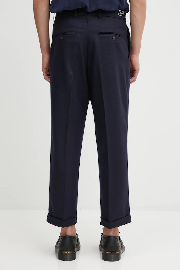 Odjeća Hlače s dodatkom vune Drôle de Monsieur Le Pantalon Plis Cropped I.BP192.WV008 mornarsko plava