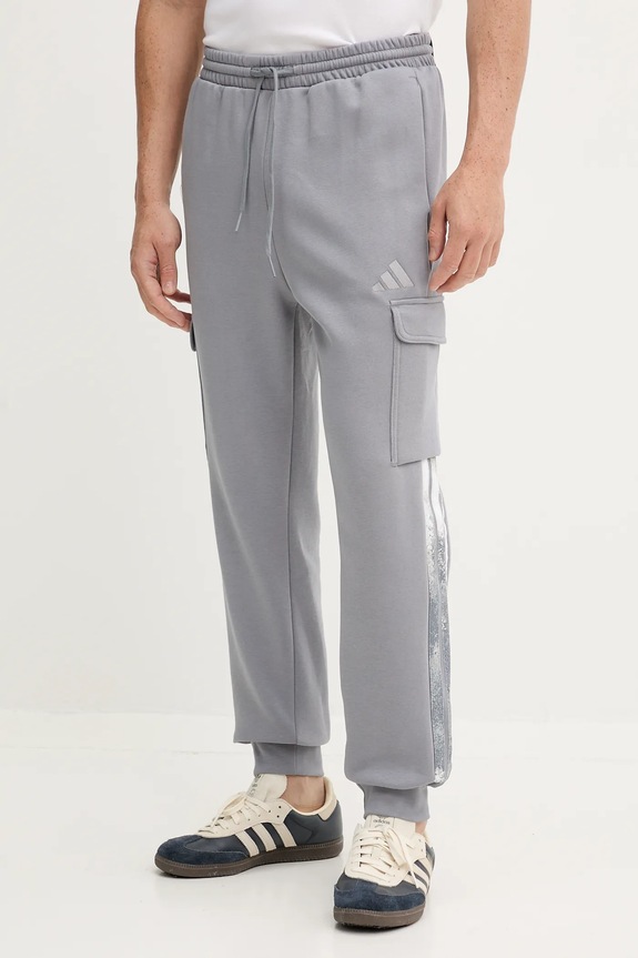 adidas pantaloni de trening Seasonal AOP tricotaj gri JM1715