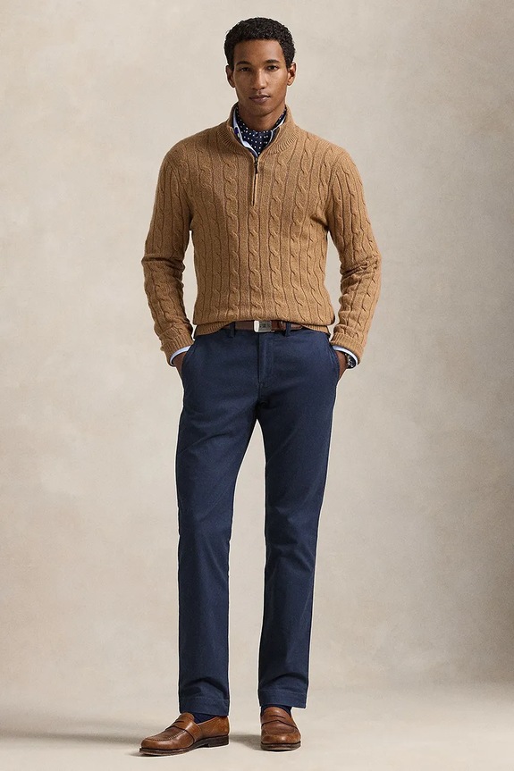 Nohavice Polo Ralph Lauren s elastanom tmavomodrá 710687424