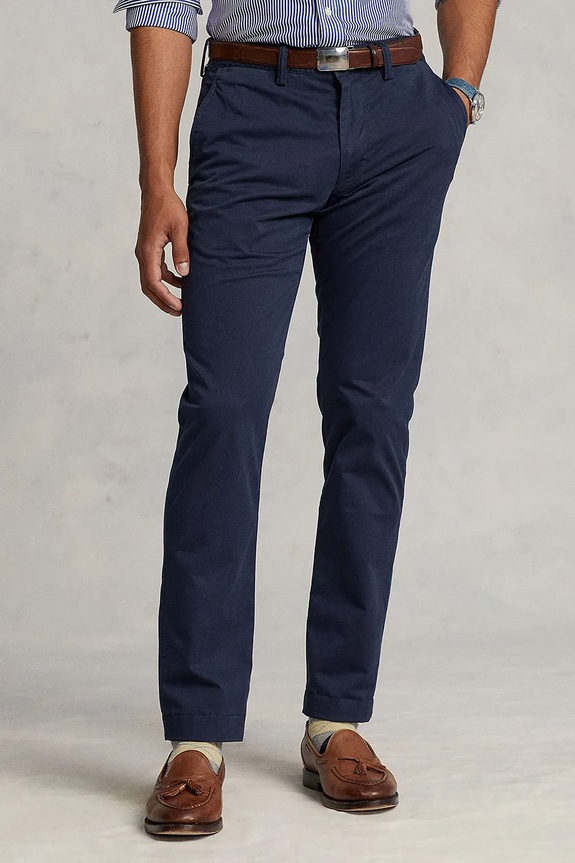 Hlače Polo Ralph Lauren s elastinom mornarsko plava 710778778