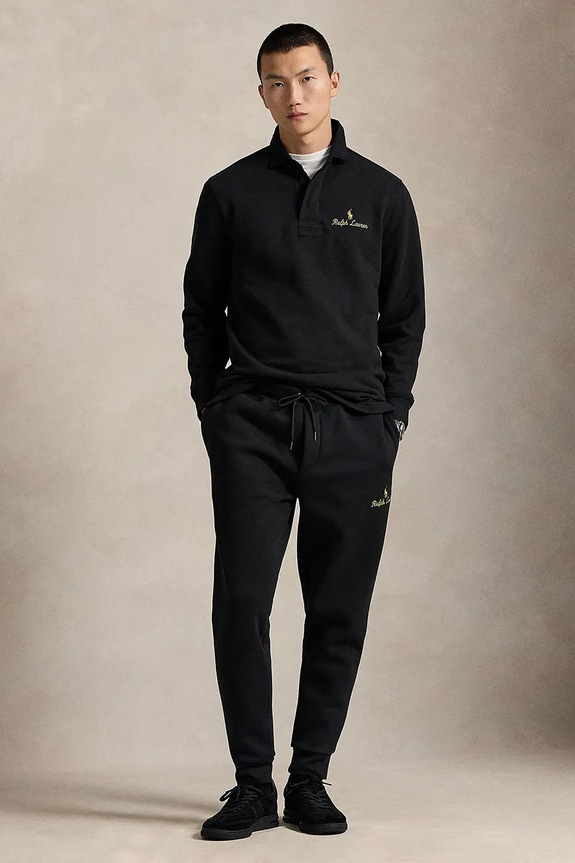 Donji dio trenirke Polo Ralph Lauren pletivo crna 710982780