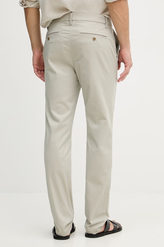 Ρούχα Calvin Klein παντελόνι chino ανδρικό βαμβακερό με ελαστάν LV04LD613G μπεζ