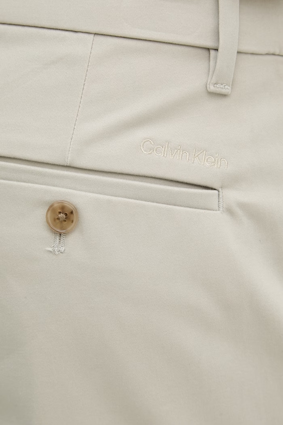 Calvin Klein παντελόνι chino ανδρικό βαμβακερό με ελαστάν μπεζ LV04LD613G
