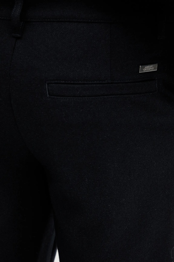 Armani Exchange pantaloni de lână bleumarin XM001856.AF16644
