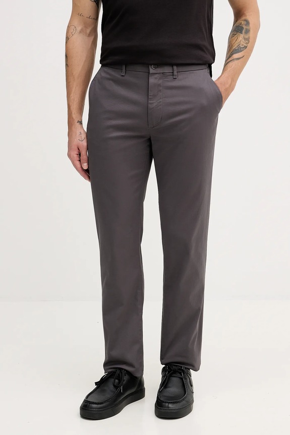 Hlače Tommy Hilfiger Z elastanom siva MW0MW25964