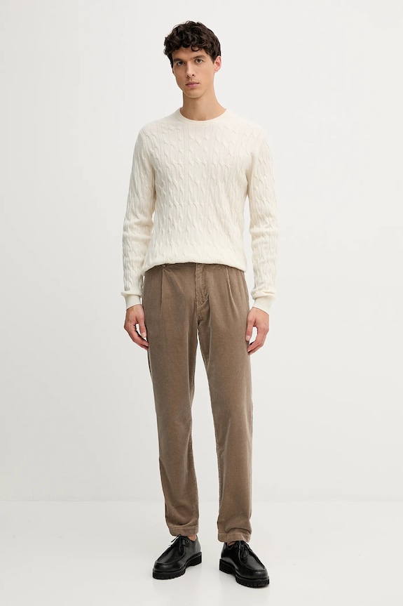 Tommy Hilfiger spodnie sztruksowe MW0MW40334 beżowy AW25