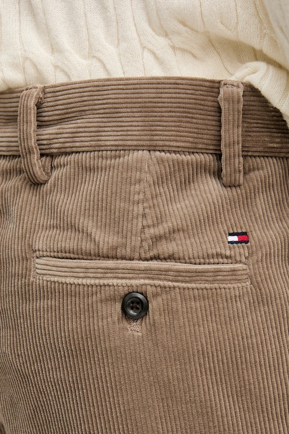 Tommy Hilfiger spodnie sztruksowe beżowy MW0MW40334