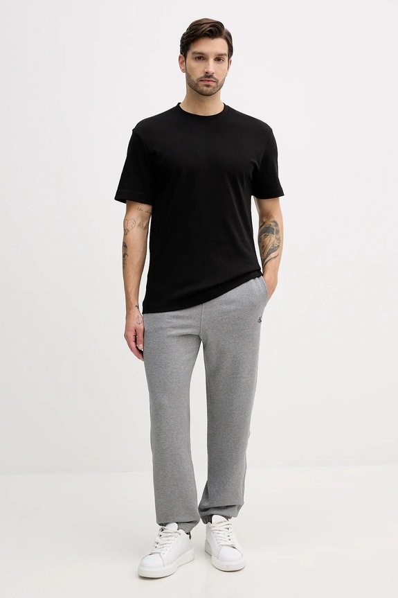 Calvin Klein Jeans pamut melegítőnadrág LV04RD241G szürke SS26