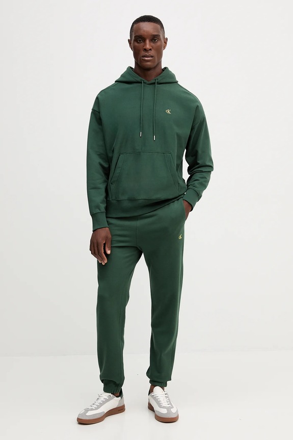 Βαμβακερό παντελόνι Calvin Klein Jeans LV04RD241G πράσινο SS26