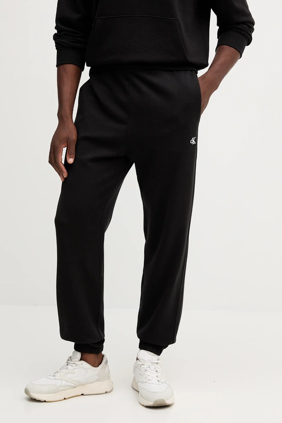 Βαμβακερό παντελόνι Calvin Klein Jeans βαμβάκι μαύρο LV04RD241G