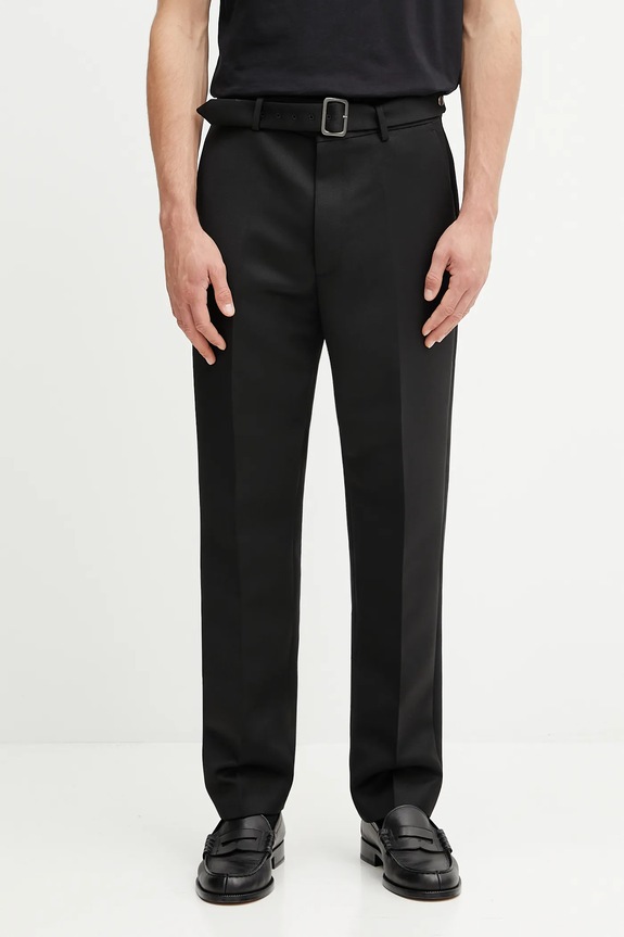 Панталон с вълна MM6 Maison Margiela права черен SH2KA0042.M35612.900