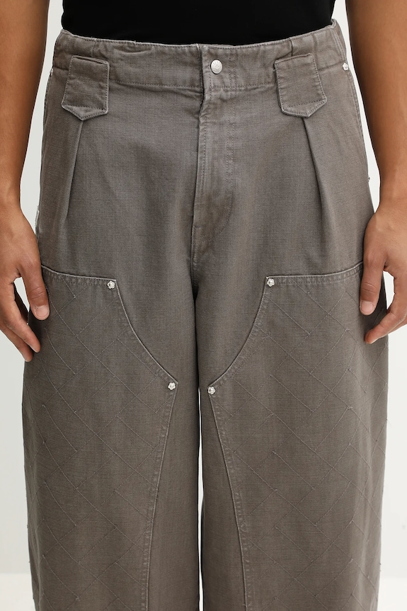 Бавовняні штани Kenzo Double Knee Pant коричневий FF65PA2469GU