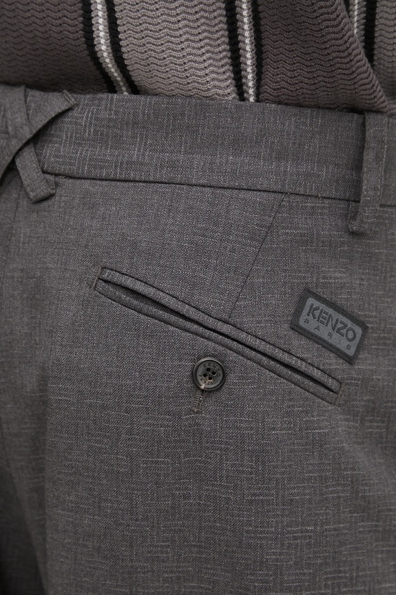 Kenzo spodnie wełniane Weave Straight Tailored szary FF65PA3689ID