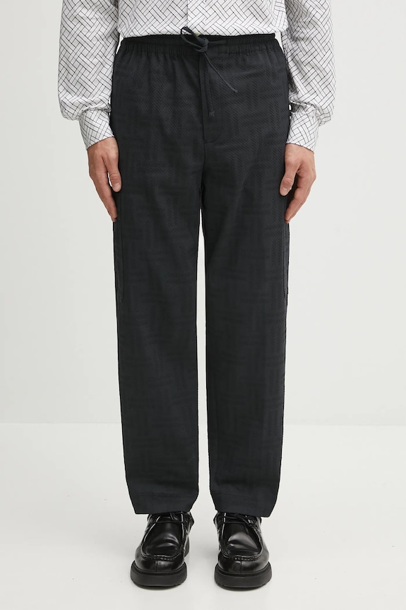 Штани Kenzo Weave Cargo Jogpant тканина чорний FF65PA5019JF