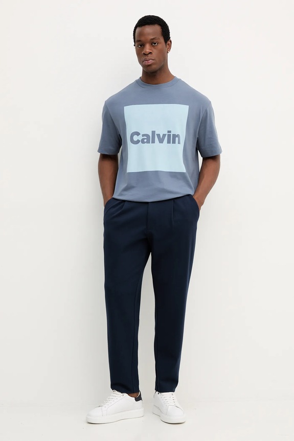 Nohavice Calvin Klein LV04LE613G tmavomodrá SS26