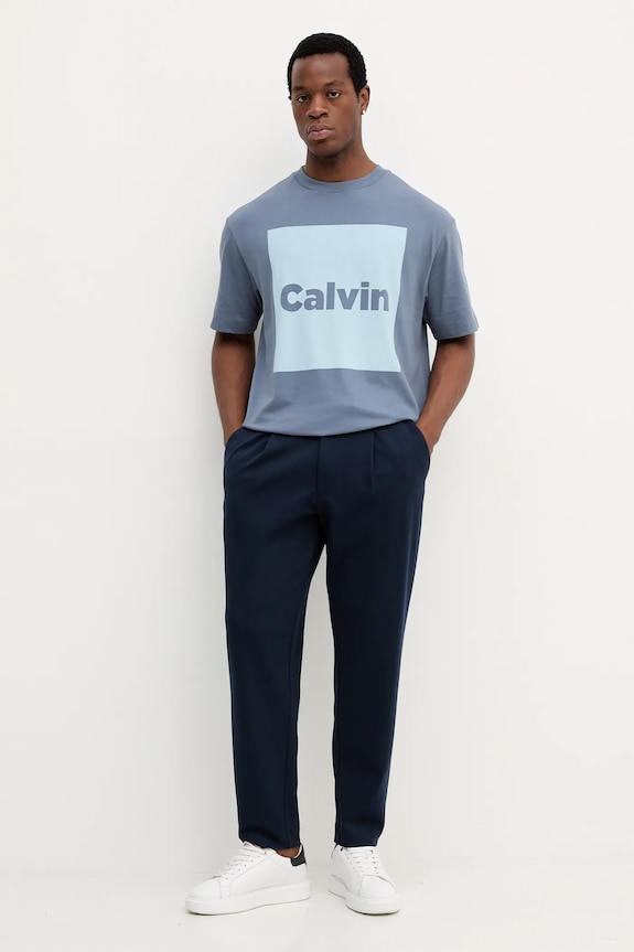 Nohavice Calvin Klein LV04LE613G tmavomodrá SS26