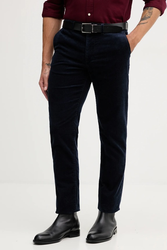 Tommy Hilfiger pantaloni in velluto a coste tessuto blu navy MW0MW40267