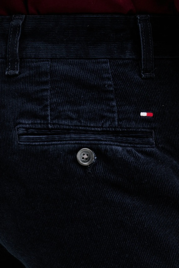 Tommy Hilfiger pantaloni in velluto a coste blu navy MW0MW40267