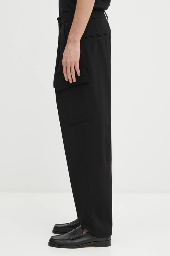 C.P. Company trousers with wool blend 19CMPA267A110514A black AW25