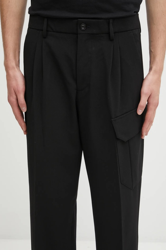 C.P. Company pantaloni cu lână negru 19CMPA267A110514A