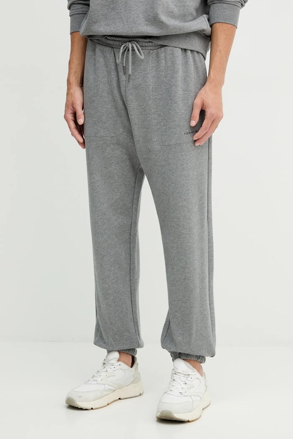 Tommy Hilfiger pantaloni tuta melange grigio UM0UM03627